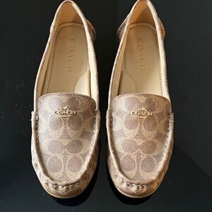 Coach Signature Pattern Brown Loafers